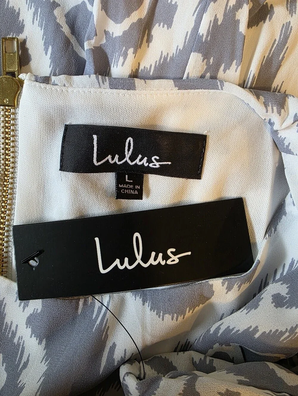 Lulus Give Me a Print Slate Grey Geometric Print Shift Dress - Large - NWT!